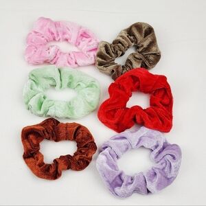 Velvet Scrunchie Hair Ties Bundle Of 6